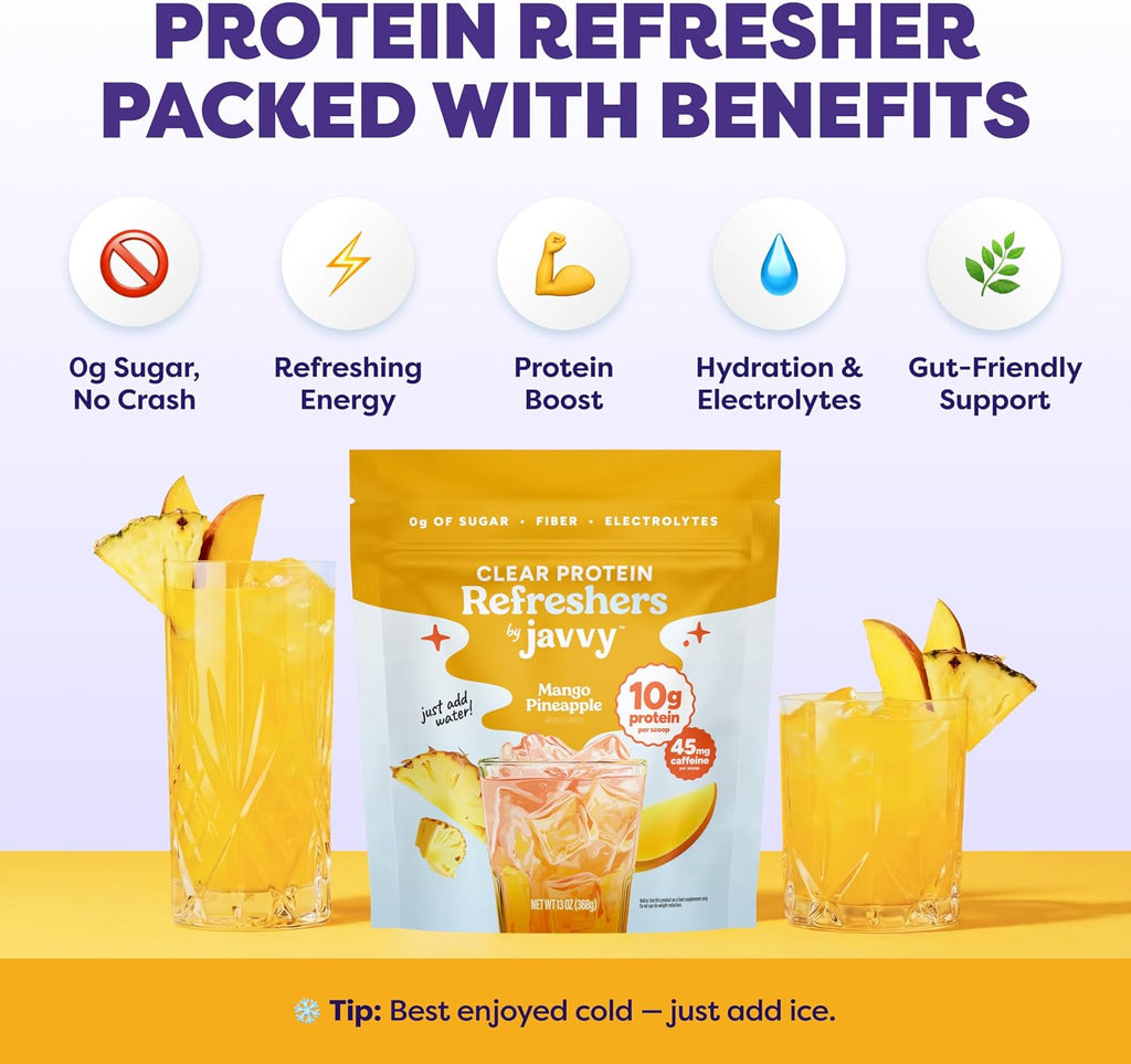 Javvy Clear Protein Powder with Clear Whey Protein, Pineapple Mango