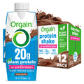 Orgain Organic 20g Vegan High Protein Shake, Chocolate, 11 oz, 12pk